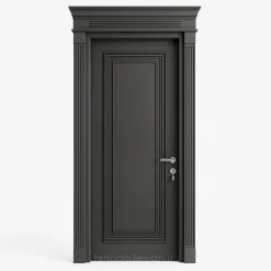 درب داخلی کلاسیک تیره با قاب تاج‌دار | خرید درب لوکس از فانوس دیزاین