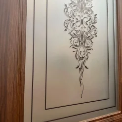 درب MDF روکش چوبی مدل کلاسیک دو قاب
