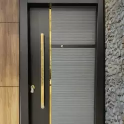 درب ضد سرقت مدل کلاسیک طلایی با فریم مشکی کد 30186 9 درب ضد سرقت کلاسیک طلایی | خرید درب ورودی با فریم مشکی و طراحی مدرن