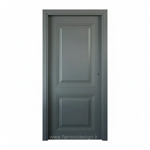 درب اتاقی MDF کلاسیک رنگ طوسی با چهارچوب
