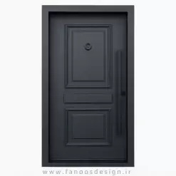 درب ضد سرقت خاکستری طرح کلاسیک با فریم فلزی