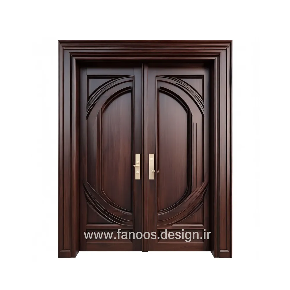 درب ورودی دو لنگه چوبی مدل کلاسیک لوکس با طراحی منبتکاری شده کد 30349 1 درب ورودی دو لنگه چوبی مدل کلاسیک لوکس با طراحی منبتکاری شده کد 30349