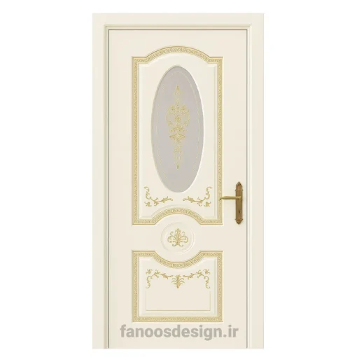 درب کلاسیک فانوس دیزاین مدل سلطنتی با شیشه تزئینی طلایی