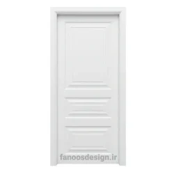 درب MDF کلاسیک سفید با طرح برجسته و قاب‌کاری ظریف کد 30295