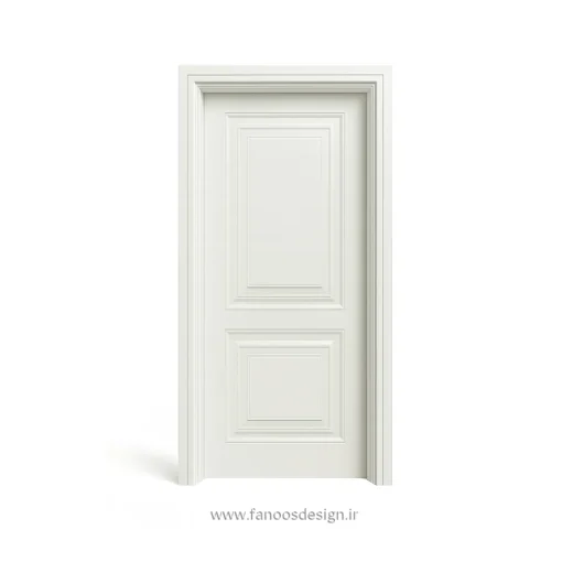 درب MDF سفید کلاسیک مدل دور قاب