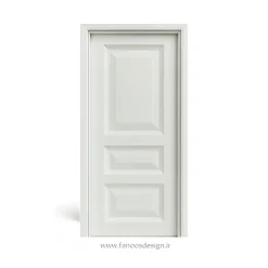 درب MDF سفید کلاسیک مدل سه قاب برجسته کد 30275