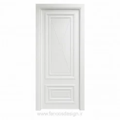 درب سفید کلاسیک با پنل برجسته مدل رویال