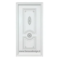 درب کلاسیک سفید با نقش برجسته