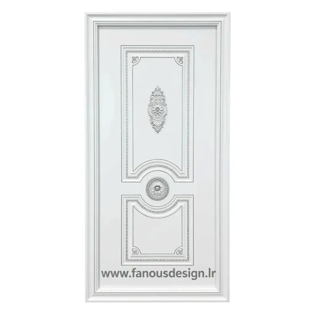 درب کلاسیک سفید با نقش برجسته گلدار کد 30326 1 درب کلاسیک سفید با نقش برجسته