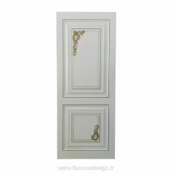 درب MDF سفید کلاسیک با طرح طلایی