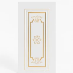 درب سفید طلایی کلاسیک مدل سلطنتی | خرید درب لوکس از فانوس دیزاین