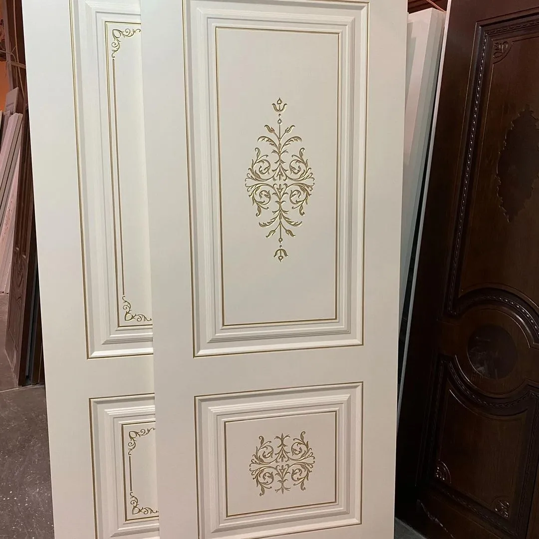 درب کلاسیک سفید طلایی پلی اورتان کد 30726 5 درب کلاسیک سفید طلایی پلی اورتان