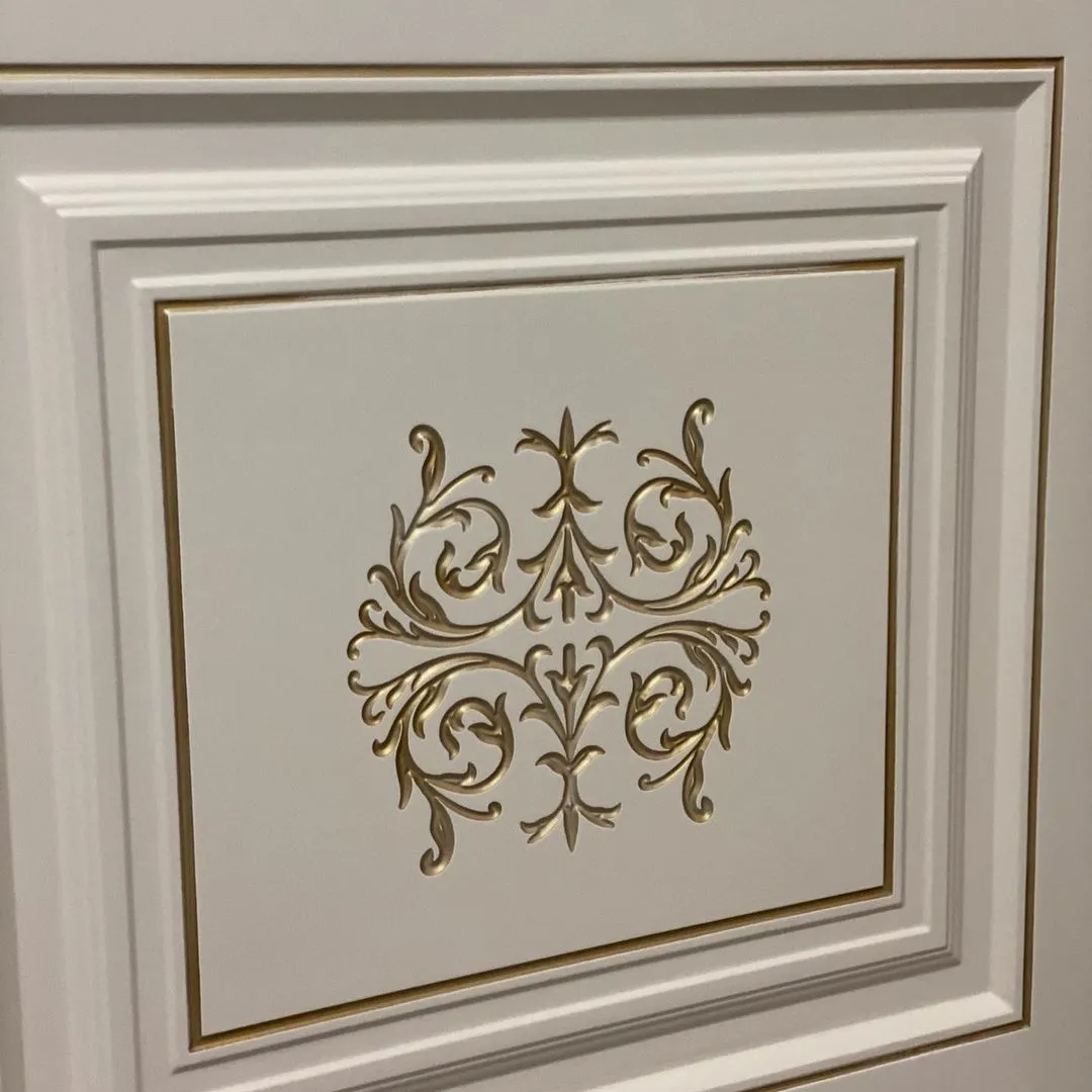 درب کلاسیک سفید طلایی پلی اورتان کد 30726 3 درب کلاسیک سفید طلایی پلی اورتان