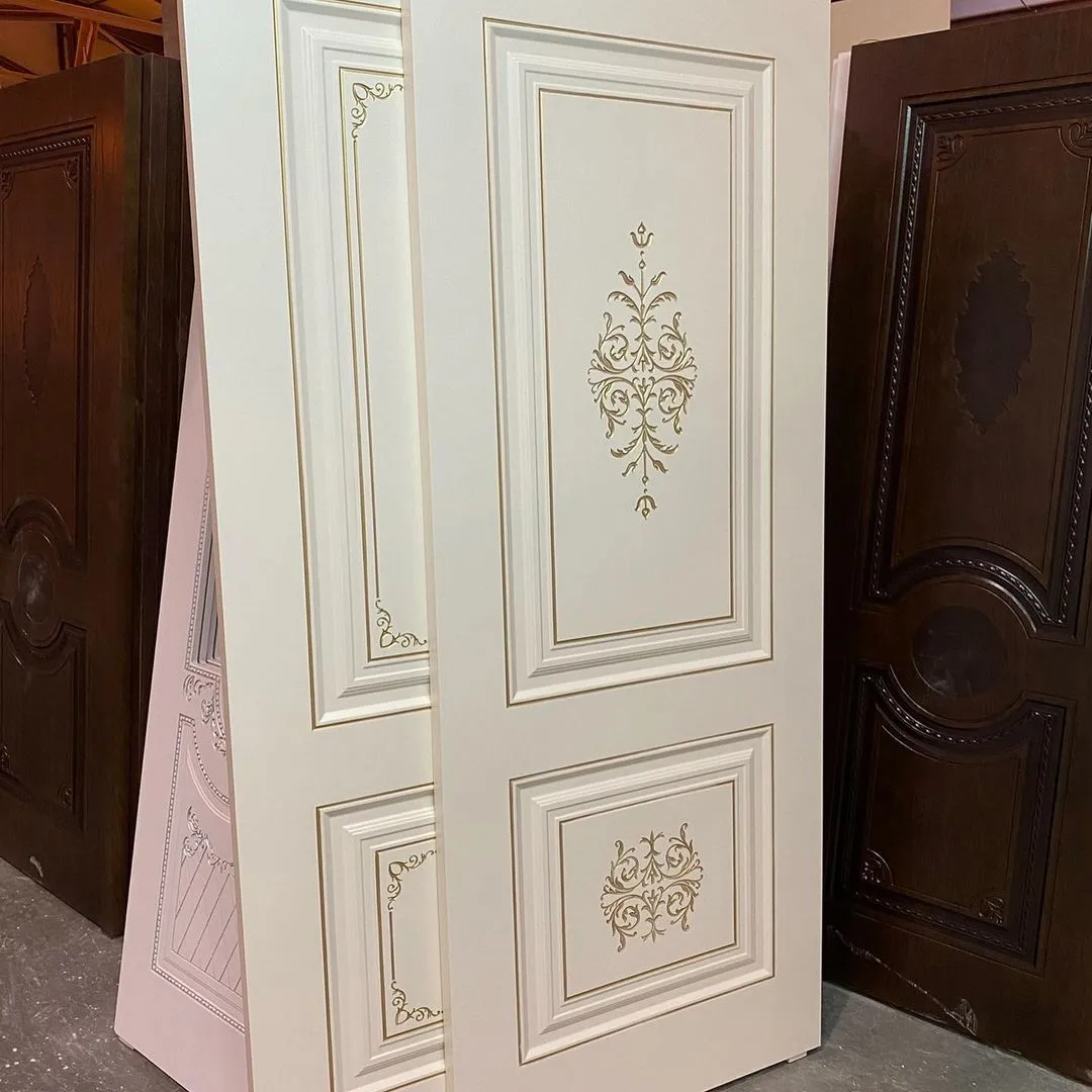 درب کلاسیک سفید طلایی پلی اورتان کد 30726 2 درب کلاسیک سفید طلایی پلی اورتان