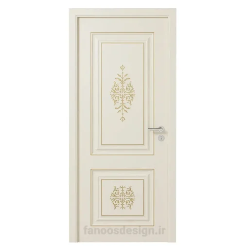 درب کلاسیک سفید طلایی پلی اورتان کد 30726 6 درب کلاسیک سفید طلایی پلی اورتان