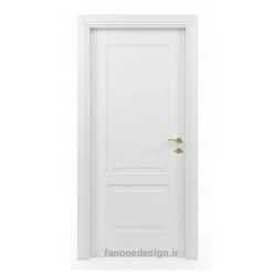 درب داخلی سفید مدل کلاسیک با دستگیره طلایی کد 30427