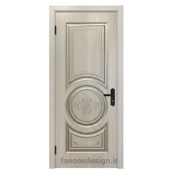 درب چوبی کلاسیک با منبتکاری مرکزی و طرح گلدار کد 30633