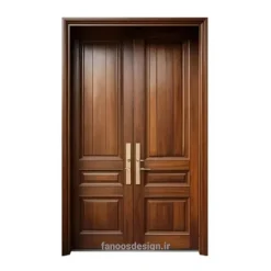 درب ورودی دو لنگه چوبی کلاسیک