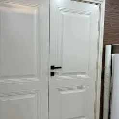 درب اتاق دو لنگه MDF سفید مدل کلاسیک کد 30237