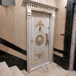 درب ضد سرقت کلاسیک منبتکاری شده با قاب مرمر کد 30414 3 درب ورودی لوکس منبتکاری شده با قاب مرمر