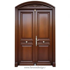 درب ورودی لوکس دو لنگه با طرح کلاسیک و یراق‌آلات سلطنتی