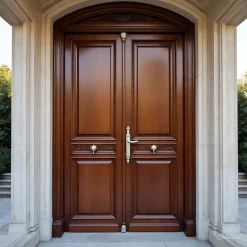 درب ورودی لوکس دو لنگه با طرح کلاسیک و یراق‌آلات سلطنتی