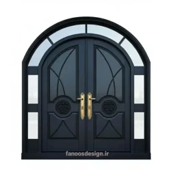 درب ورودی دو لنگه لوکس با پنجره قوسی