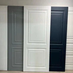 درب MDF کلاسیک با قاب برجسته در رنگهای سفید، طوسی و سورمهای کد 30298 6 درب MDF کلاسیک با قاب برجسته در رنگهای سفید، طوسی و سورمهای