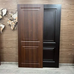 درب اتاقی MDF طرح چوب گردویی مدل دو‌قاب کلاسیک