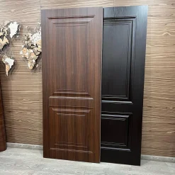 درب اتاقی MDF طرح چوب گردویی مدل دو‌قاب کلاسیک