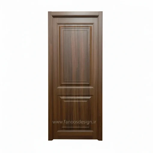 درب اتاقی MDF طرح چوب گردویی مدل دو‌قاب کلاسیک