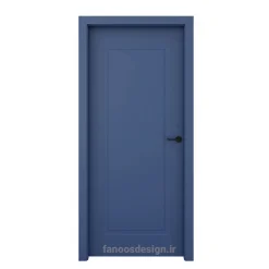 درب اتاقی رنگ آبی مات مدل مدرن با دستگیره مشکی کد 30426