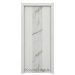 درب مدرن سفید با نوار سنگ مرمر