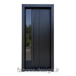 درب ورودی فلزی مشکی مدرن مدل لاین