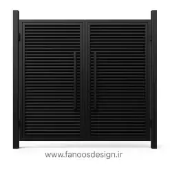 درب حیاط فلزی مدرن مشکی طرح کرکرهای - کد 30181