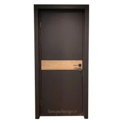 درب اتاقی مدرن مشکی با نوار طرح چوب افقی کد 30513