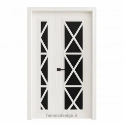 درب ورودی مدرن مدل هندسی سفید مشکی کد 30512