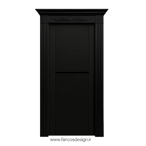 درب MDF خاکستری مدرن با شیار مشکی افقی کد 30289