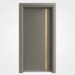 درب طوسی مدرن با نوار طلایی | طراحی خاص و شیک برای دکوراسیون‌های مدرن