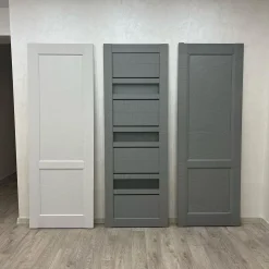 درب داخلی مدرن طوسی مدل Horizon با پنل افقی و شیشه مات کد 30593 7 درب داخلی مدرن طوسی