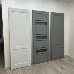 درب داخلی مدرن طوسی مدل Horizon با پنل افقی و شیشه مات کد 30593 8 درب داخلی مدرن طوسی