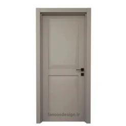 درب داخلی مدرن طوسی مدل مینیمال با دستگیره مشکی کد 30523