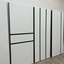 درب داخلی مدرن مدل هندسی سفید مشکی