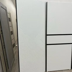 درب داخلی مدرن مدل هندسی سفید مشکی