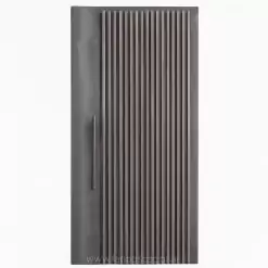 درب حیاط آهنی مدرن طرح کرکره‌ای عمودی با رنگ طوسی تیره - کد 30165