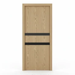 درب MDF روشن با نوار مشکی مدل مدرن