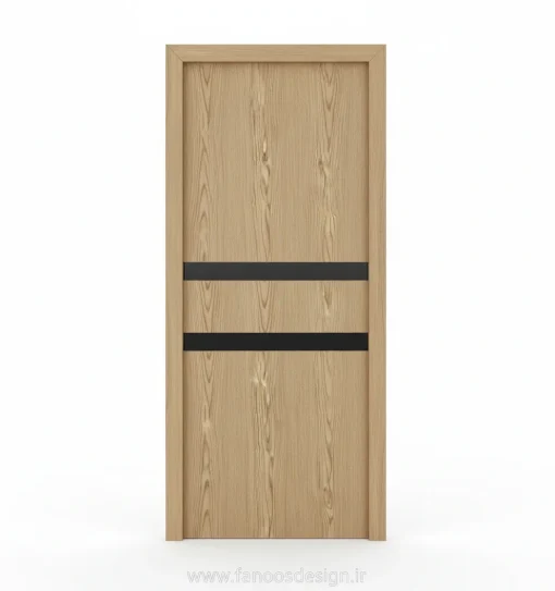 درب MDF روشن با نوار مشکی مدل مدرن
