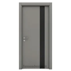 درب مدرن طوسی مات با نوار مشکی بافت‌دار مدل مارکین