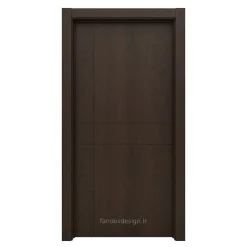 درب مخفی مدرن با پنل چوبی تیره