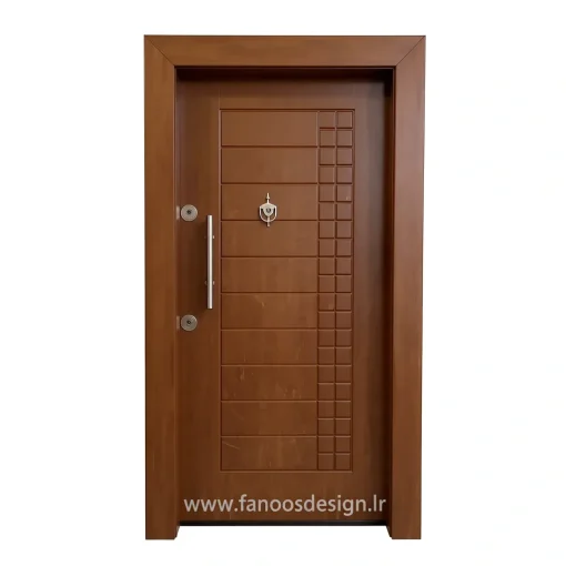 درب ضد سرقت مدرن مدل وینتج با طراحی مستطیلی و کوبۀ فلزی کد 30418